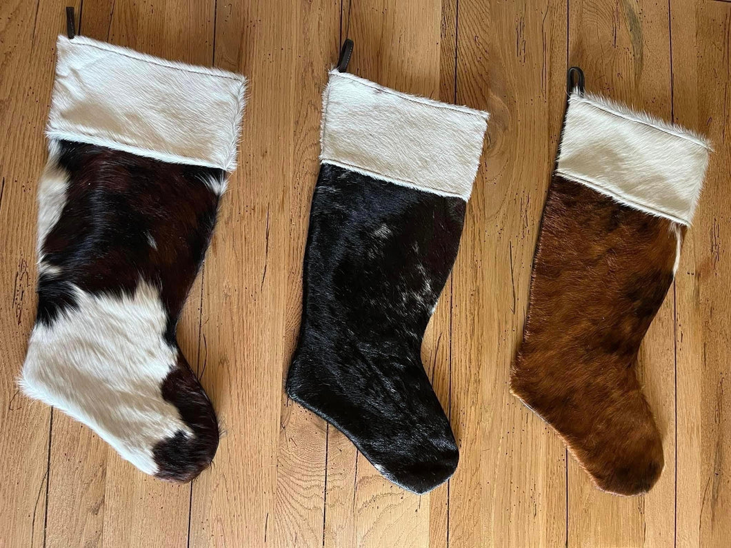 Christmas genuine cowhide stockings