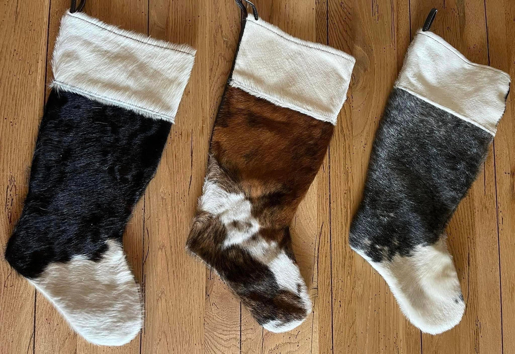 Christmas genuine cowhide stockings