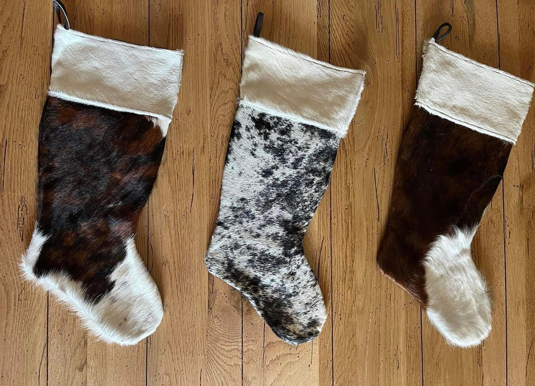 Christmas genuine cowhide stockings