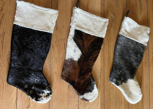 Genuine cowhide Christmas stockings