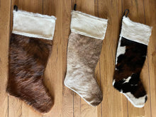 Load image into Gallery viewer, Genuine cowhide Christmas stockings