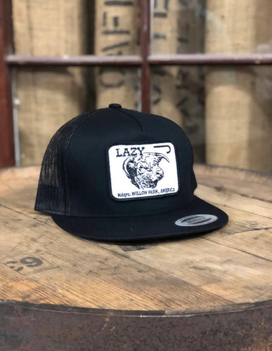 Black Lazy J hat