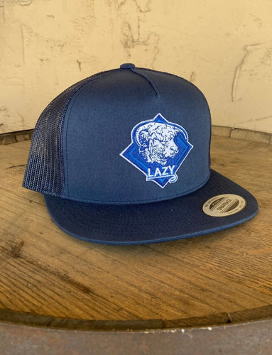 Diamond blue Lazy J hat