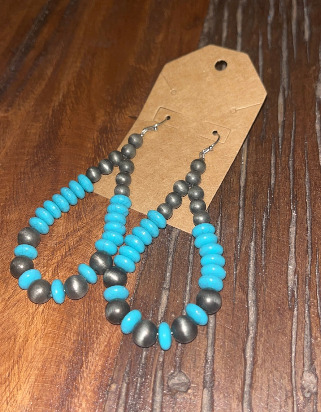 Navajo pearls & turquoise earrings