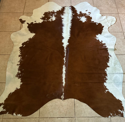 Large Hereford Brazilian cowhide rug