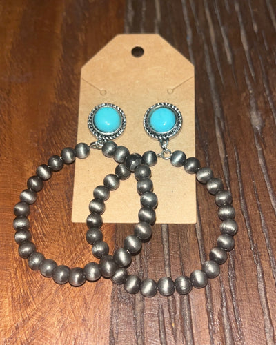 Turquoise Navajo pearl earrings