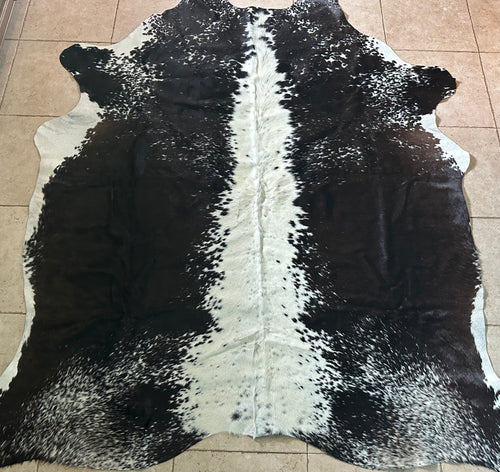 Large black & white Brazilian cowhide rug