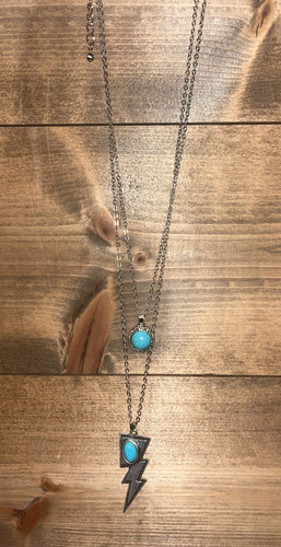 Turquoise lightning bolt necklace