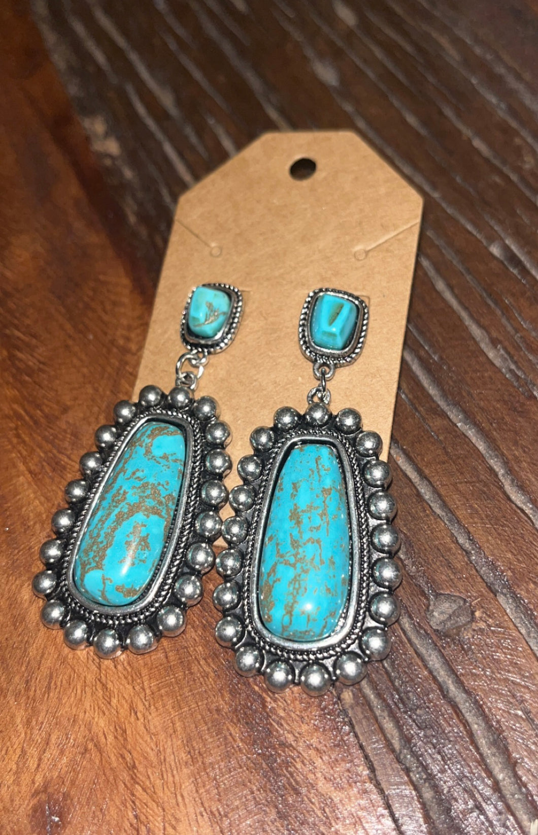 Turquoise cluster earrings