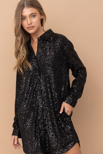 Vegas black sequin dress