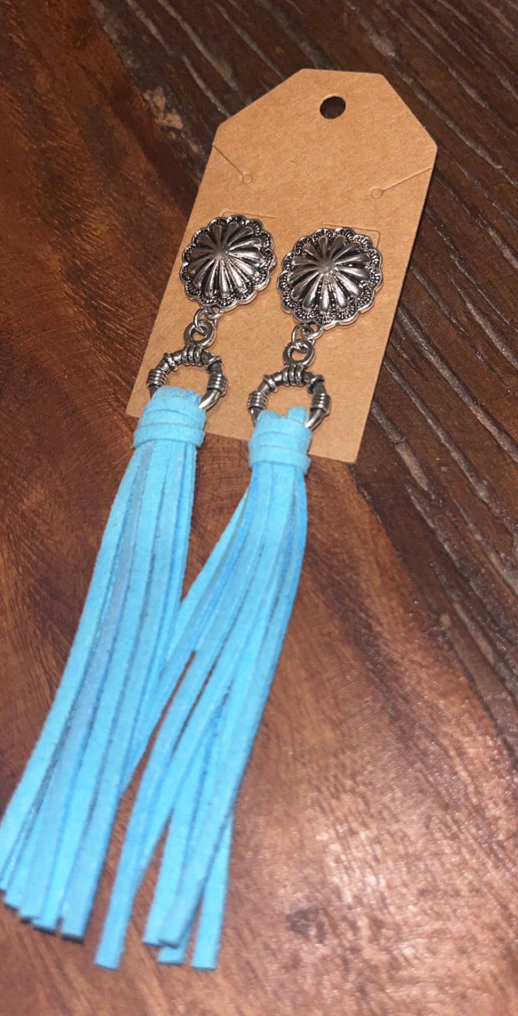 Fringe concho earrings