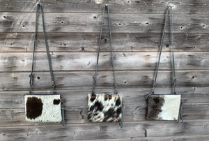 Black & White large cowhide crossbody