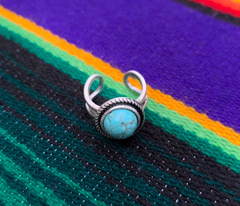 Natural Turquoise adjustable ring